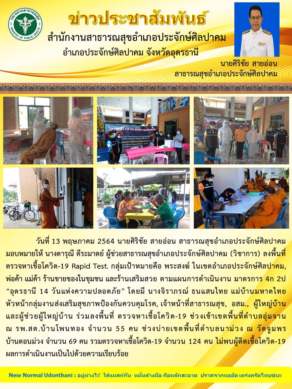 Read more about the article ตรวจหาเชื้อโควิดพระสงฆ์