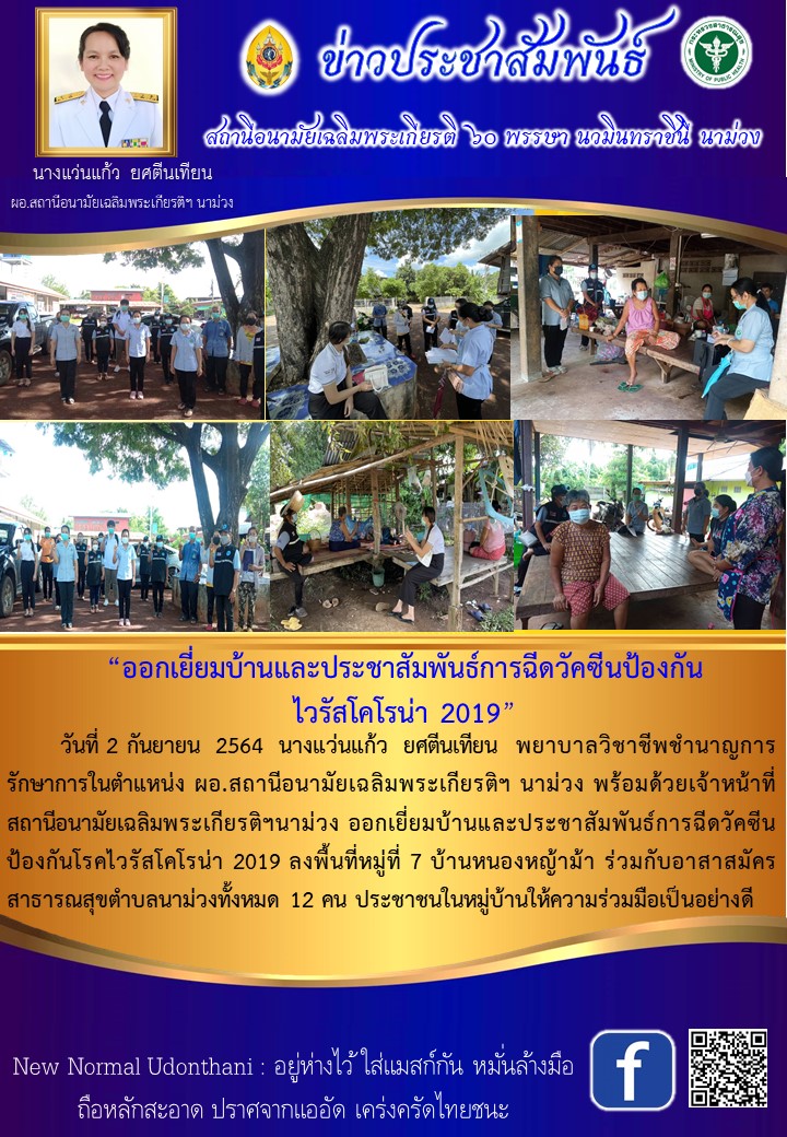 Read more about the article ออกเยี่ยมบ้านประชาสัมพันธ์ การฉีดวัคซีนป้องการไวรัส Covid 19